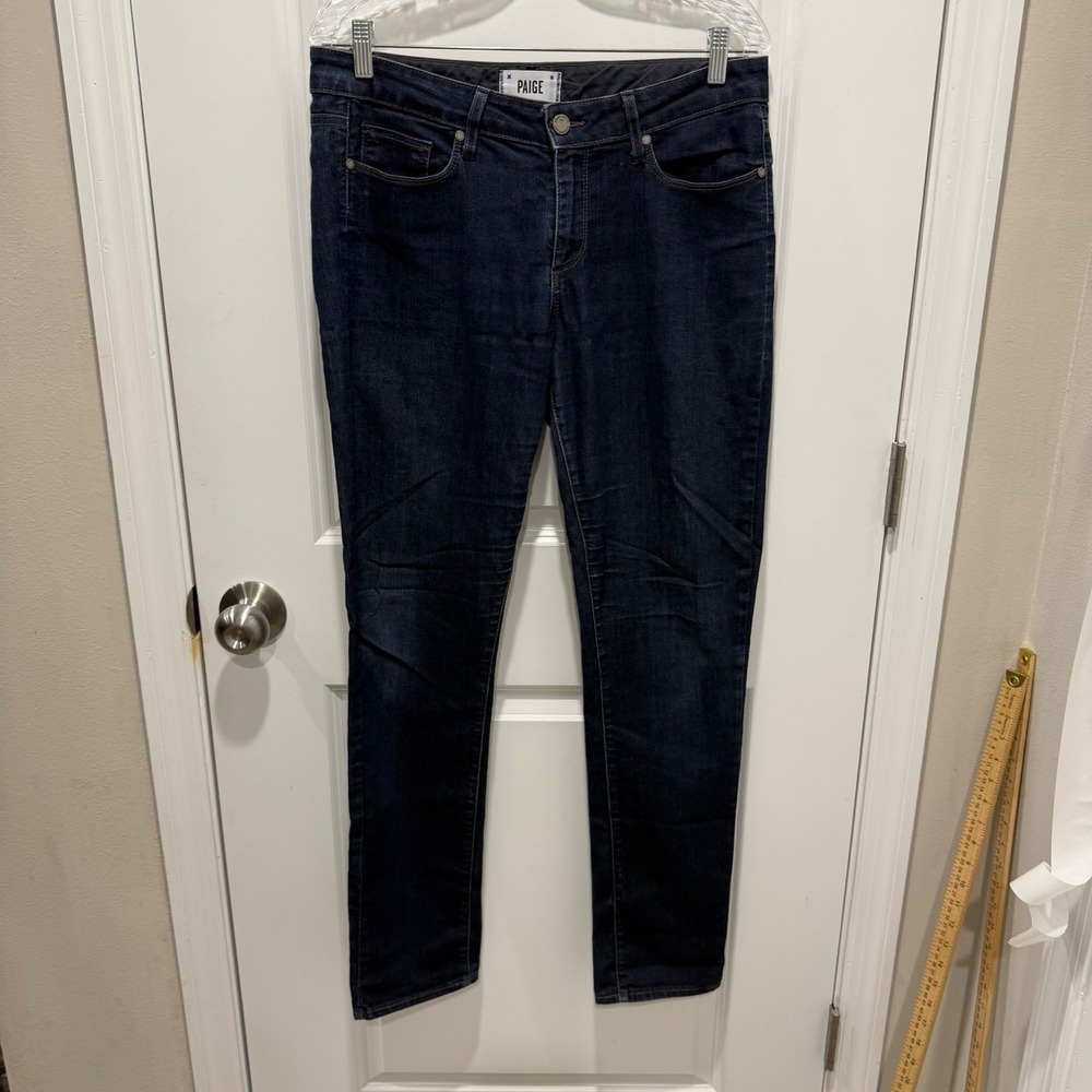 Paige Womens Skyline Skinny Jeans Dark Wash Indigo Size 31